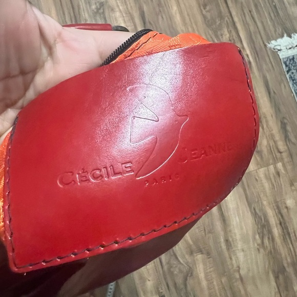 Cécile & Jeanne Paris Red Leather Vintage Doctor Bag Top Handle Crossbody Chic - Picture 13 of 13